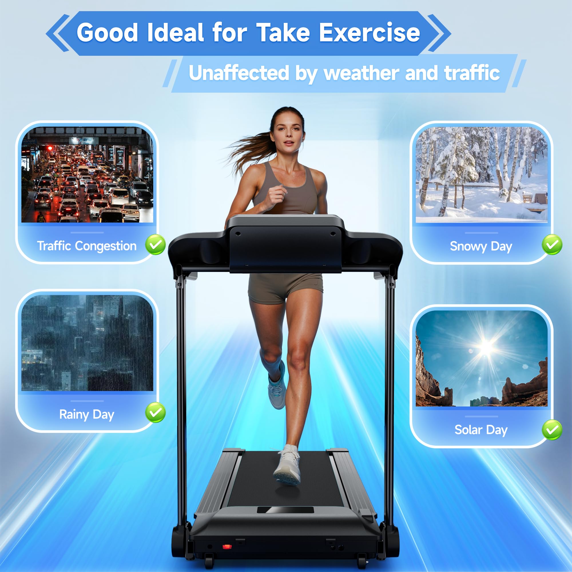 Laufband für Zuhause Klappbar Laufbänder Profi- 12 km/h Elektrisches Treadmill Laufpad 2.5HP Foldable Schreibtisch Tretmühle Klappbares Walking Pad mit LED-Anzeige für Home Haus und Büro Avnbdao