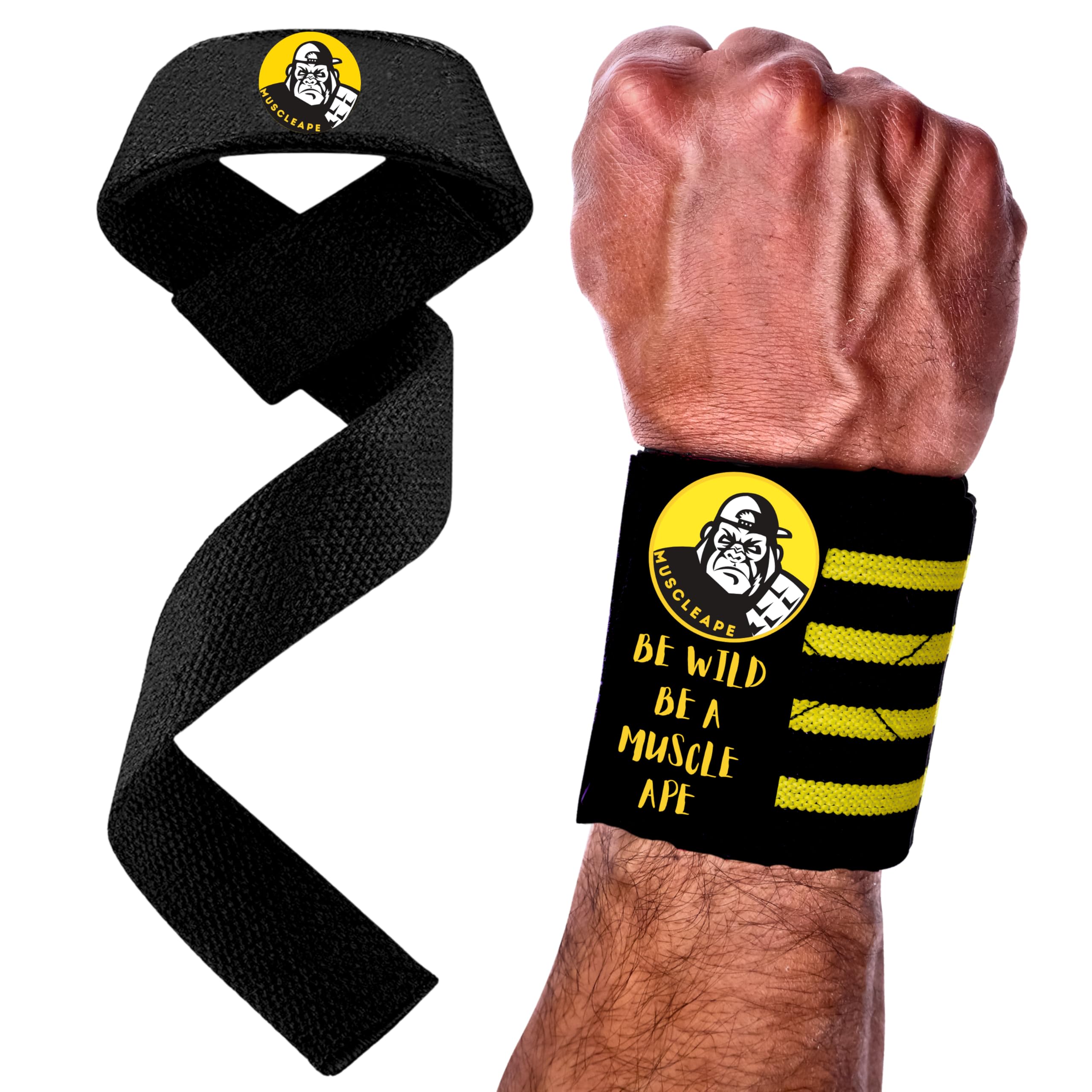 Muscleape Weight Lifting Straps & Wrist Supporter Wraps. Gym Accessories Men & Women. Wrist Strap For Gym With Wrist Support.Deadlift Strap Weightlifting Straps For Grip Gym Bumbble Bee Colour. (B0D9QMZM7H) Amazon Price History, Amazon Price Tracker