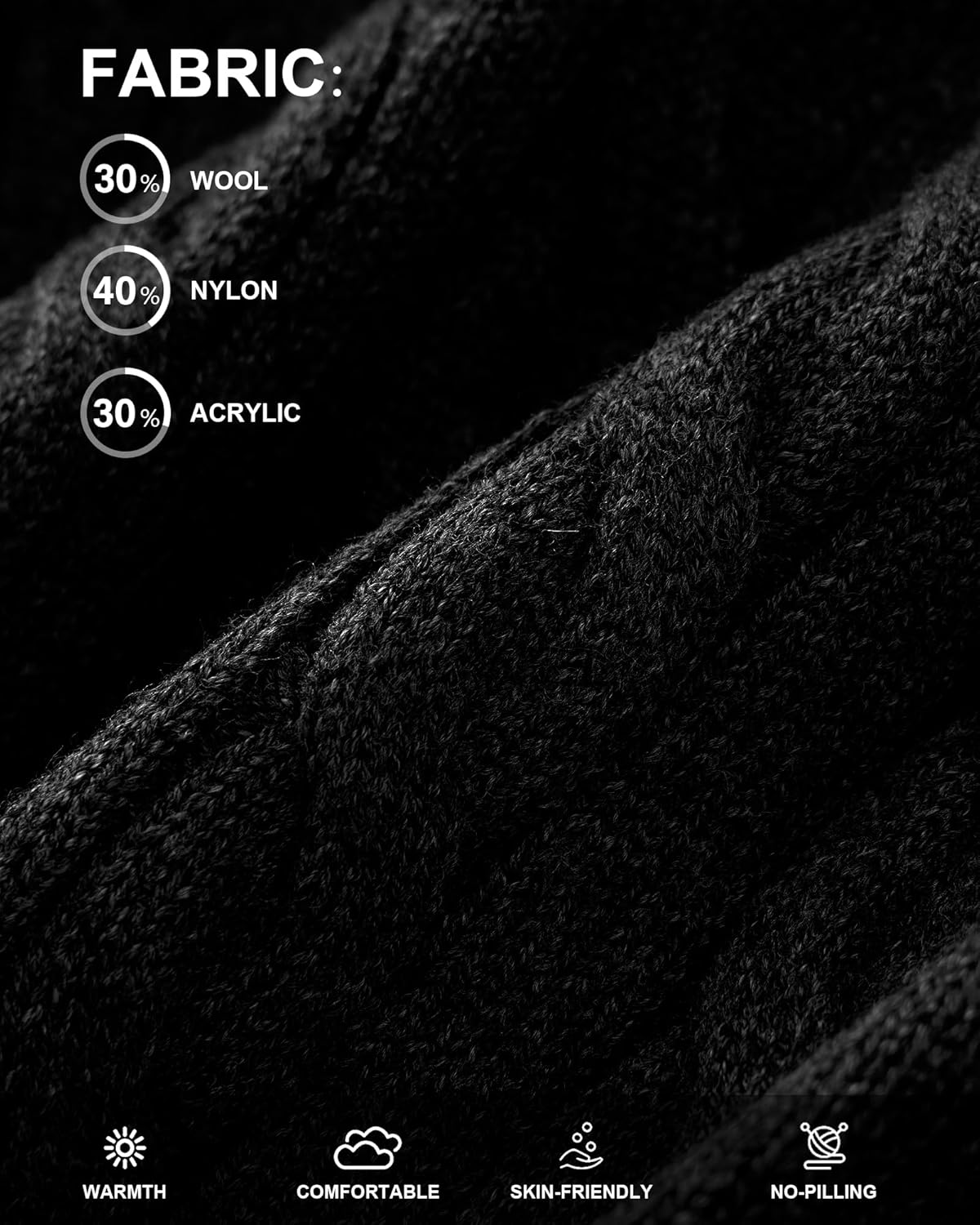 Kallspin Mens Crew Neck Sweater Wool Blend Cable Knit Pullover Top Long Sleeve Knitwear Casual Business Fall Winter Knitwear - Image 6