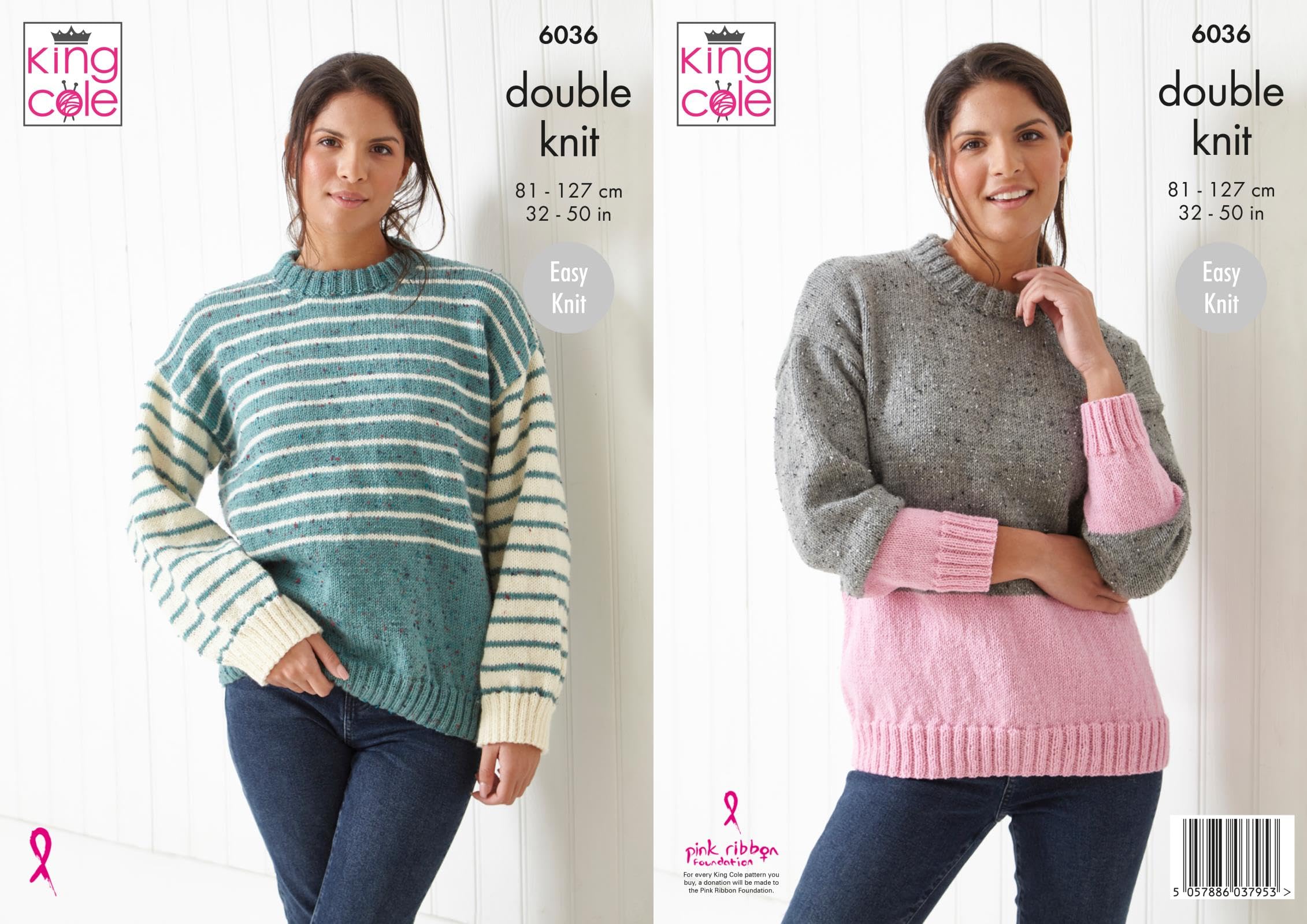 King Cole DK Knitting Pattern - 6036 Sweaters