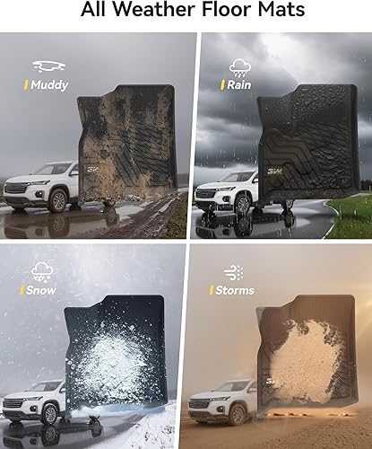Miniatura 6 de 3W Alfombrillas personalizadas para Chevrolet Traverse 2018-2023, TPE para todo tipo de clima, Chevy Traverse revestimiento de piso de primera y 2da