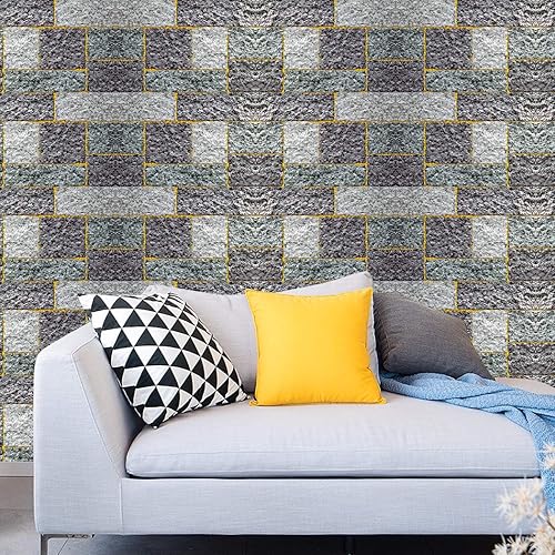 Miniatura 1 de Papel pintado 3D para pared, hojas tropicales, despegar y pegar, empalme gris, dorado, azul, hoja extraíble, papel auto-adhesivo para pared