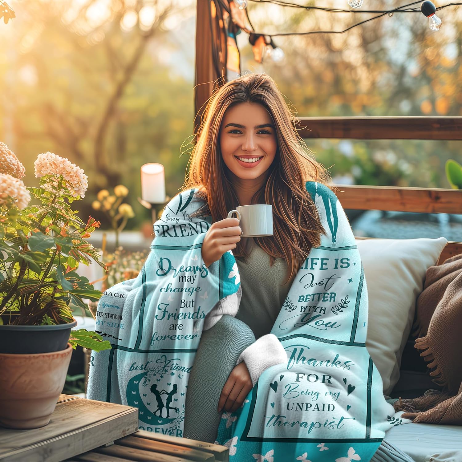 Best Friend Blanket 60"X50", Bestie Gifts for Women, Gift for Friends Women, Bestie Gift, Friends Birthday, Friendship Blanket - Image 2