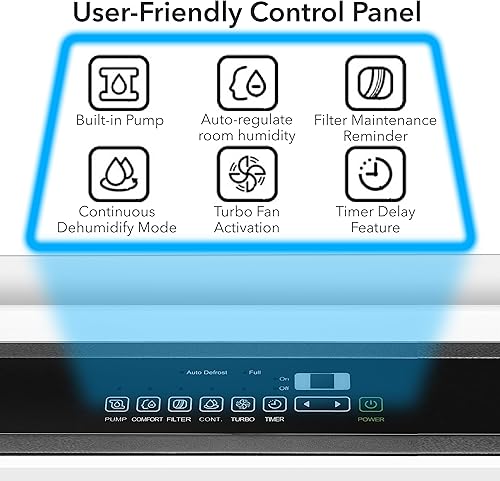 Miniatura 6 de Whynter Energy Star RPD-506EWP - Deshumidificador portátil de alta capacidad de 50 pintas con bomba de hasta 4000 pies cuadrados, color blanco con
