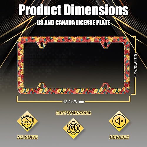 Miniatura 77 de Marco de matrícula de hibisco Aloha Hawaii Flowers placa de acero inoxidable divertido soporte para placa de matrícula decoración colorida 12.3 x