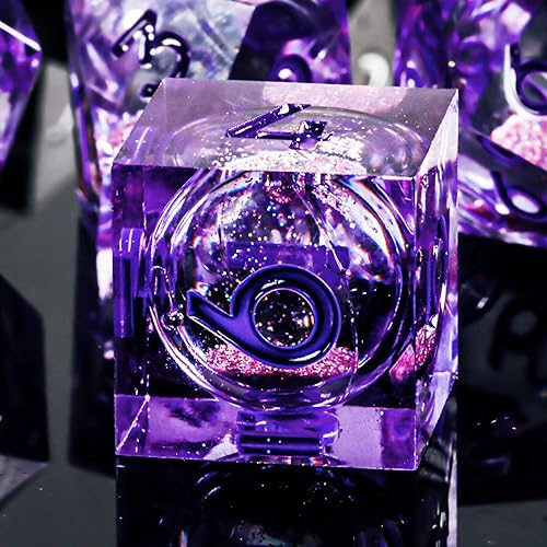 Lucky-M Liquid Core - Juego de dados DND de núcleo líquido, juego de dados de Calabozos y Dragones, juego de dados líquidos, juego de dados para