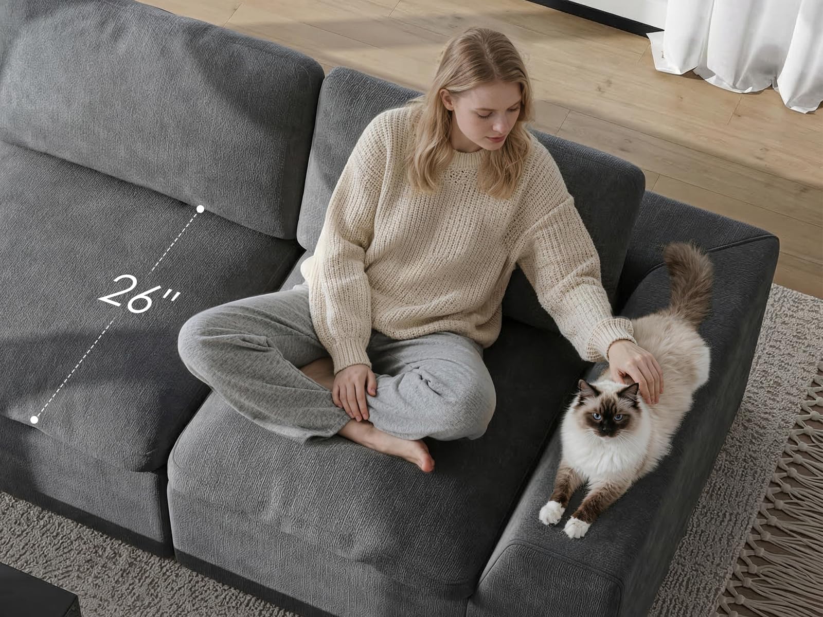 JUDISELEX 76.8” Loveseat Sofa 丨 Sectional Couches for Living Room and Bedroom 丨 — product photo
