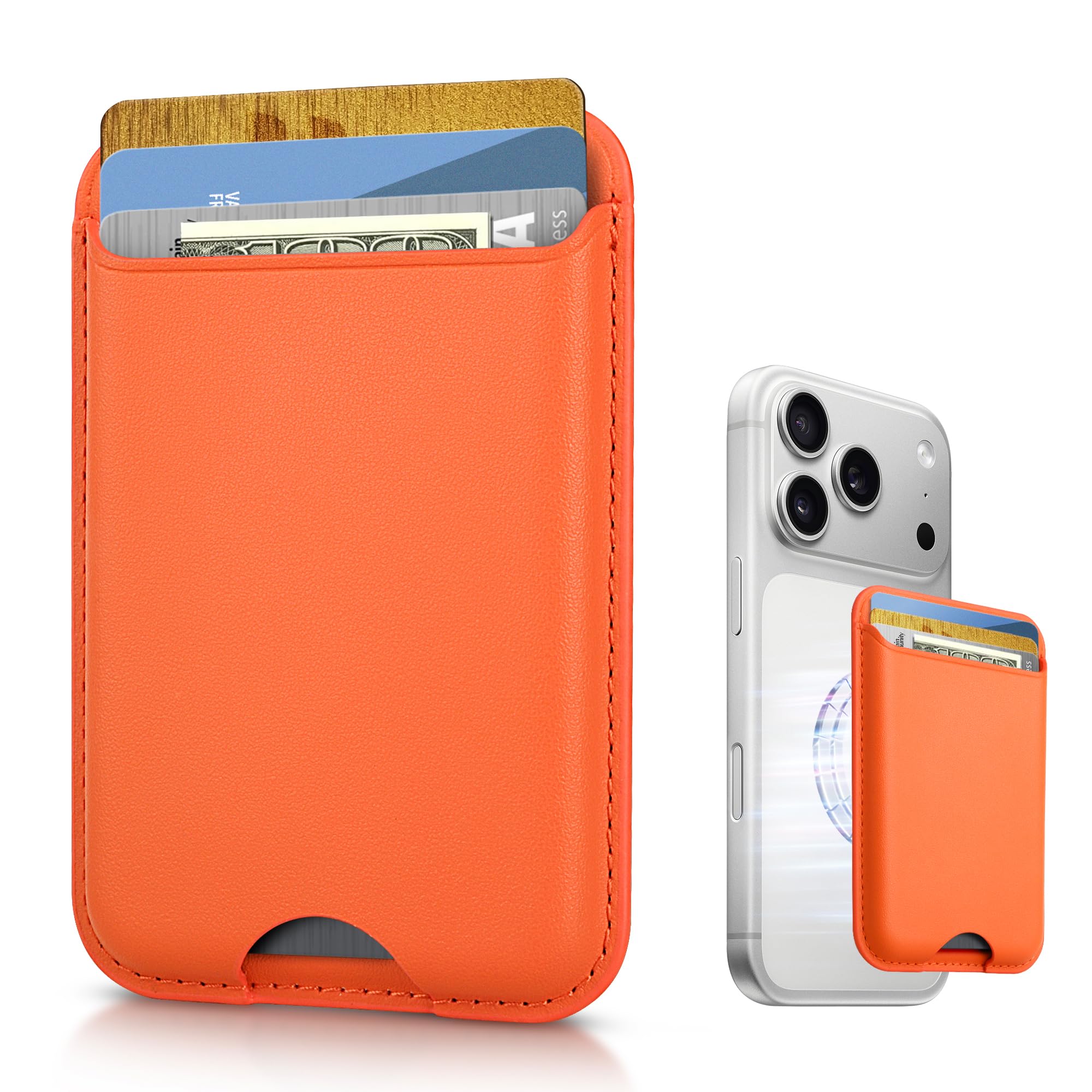 KPNEOL Magnetic Mag-safe Wallet Cell Phone Card Holder for Phone Case