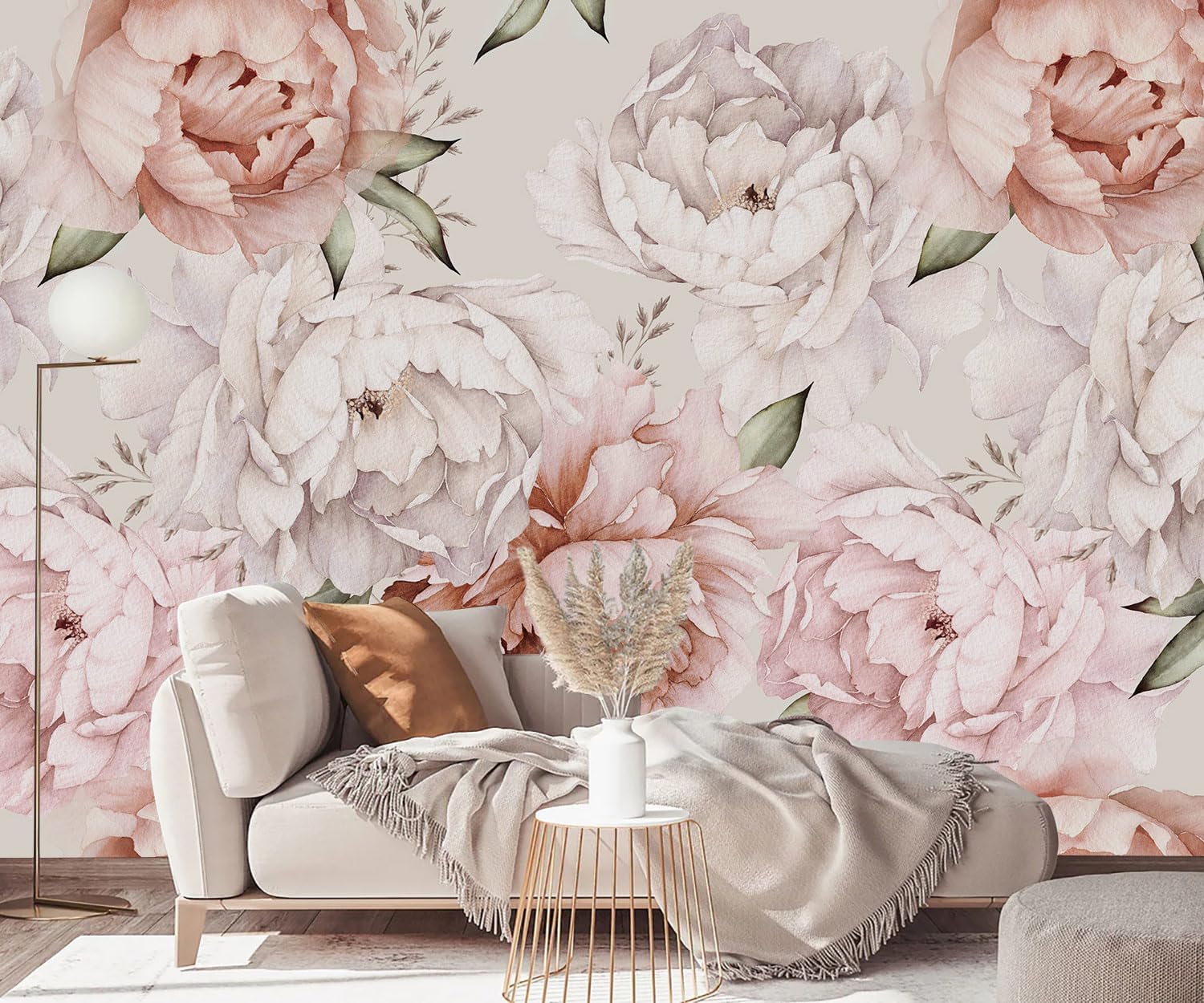 YQWDMX - Beige Forest Peel and Stick Wallpaper Jungle Self-Adhesive Mural for Living Room ZY12 L