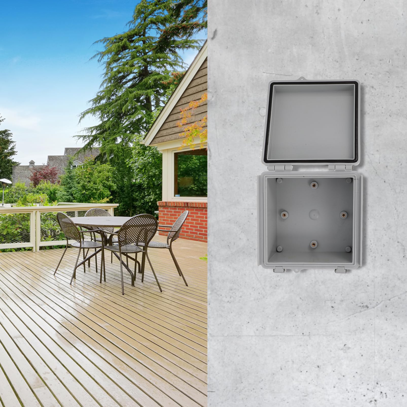 Wetterfester Elektrokasten 150x150mm aus Abs für Außenanschluss