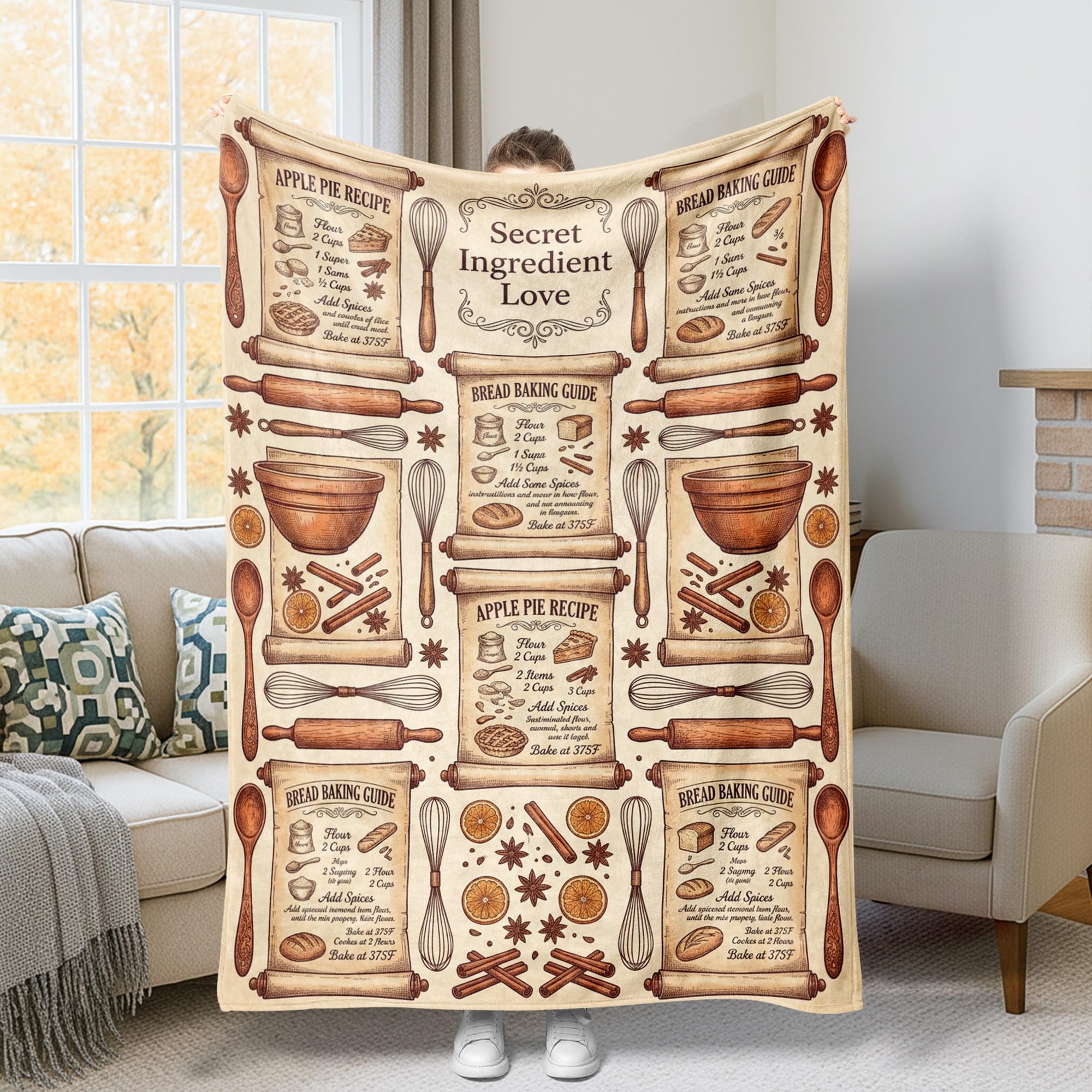 Couverture rouleau à pâtisserie marron pour réchauffer un canapé froid avec style