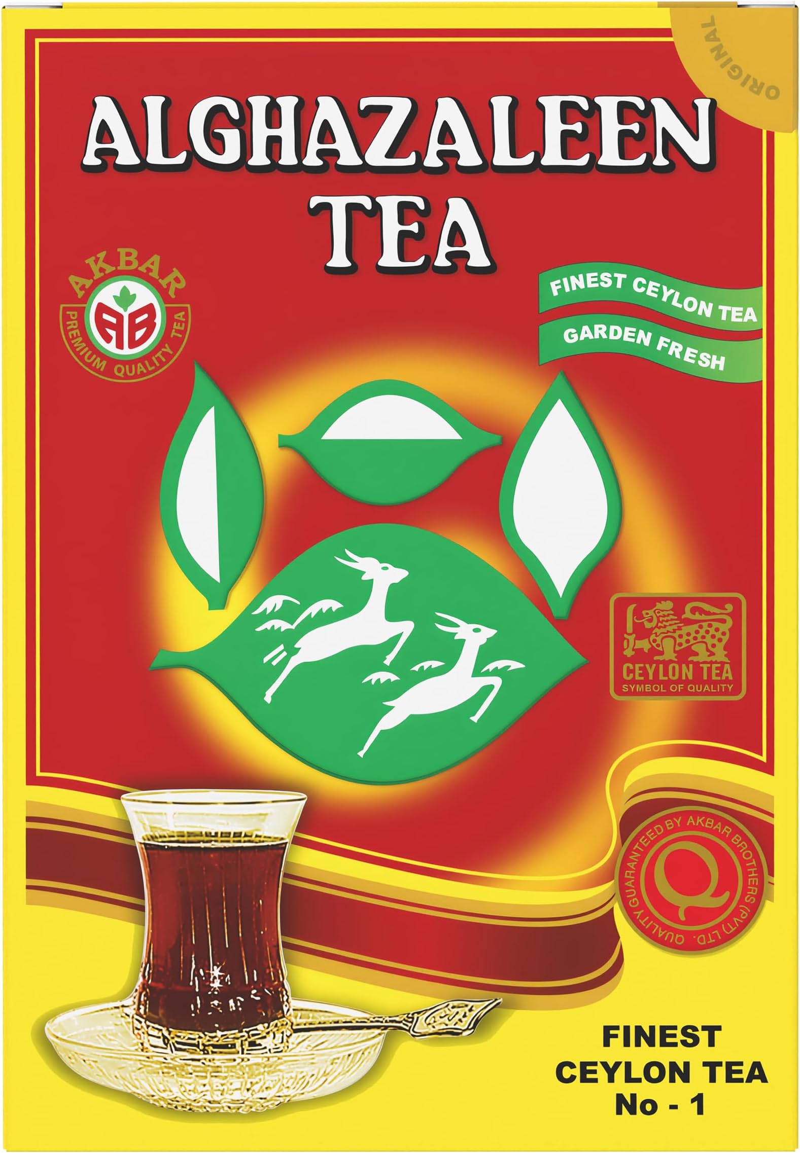 Alghazaleen Tea - Pure Ceylon Black Loose Leaf Tea, 16 oz (454 g) Box
