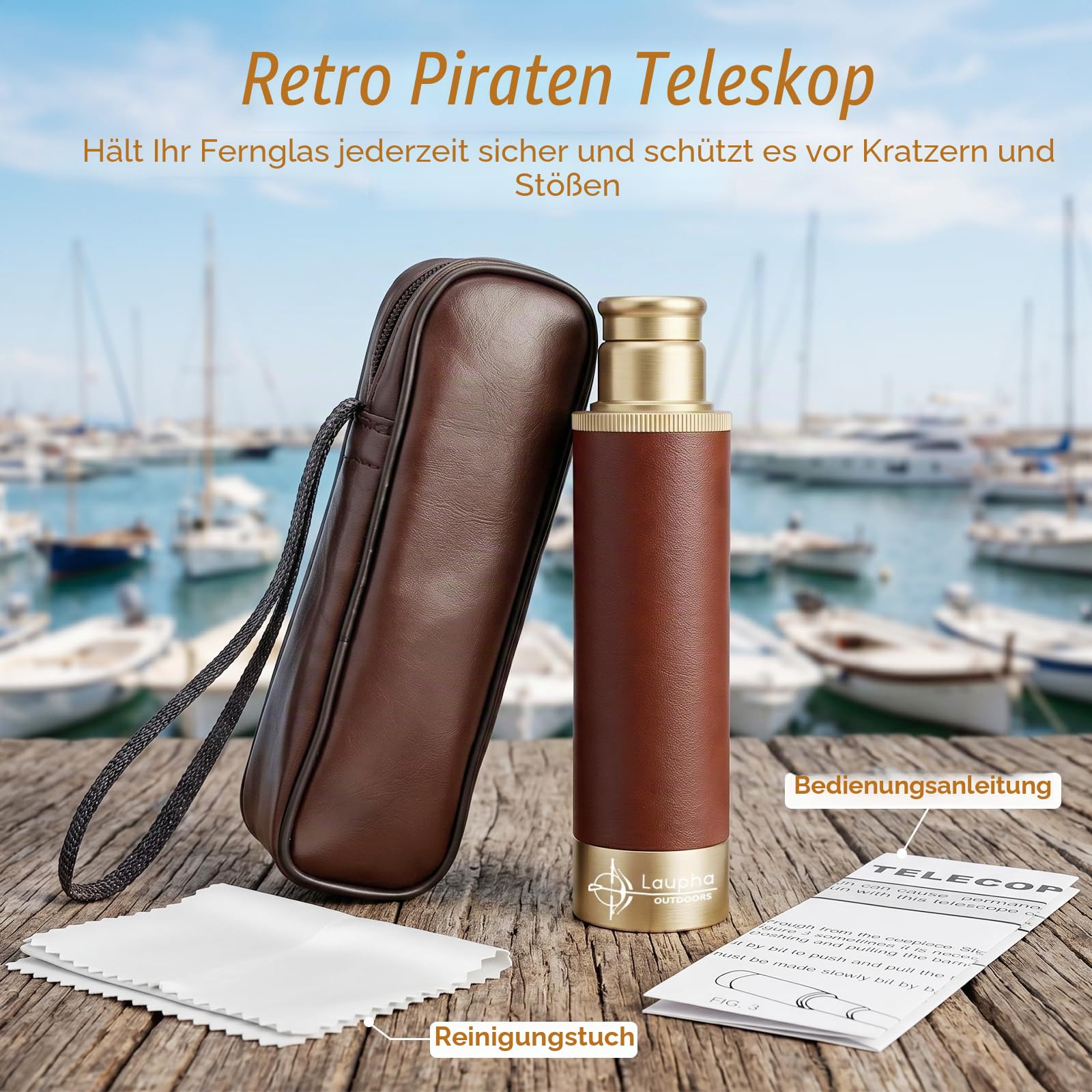 Retro Pirat Teleskop Monokular 25x30 Zoomable Vintage Kapitän Jack Spyglass BAK-4 Linse Fernrohr Kinder Faltbar Tragbar Pocket Monokular für Outdoor Camping