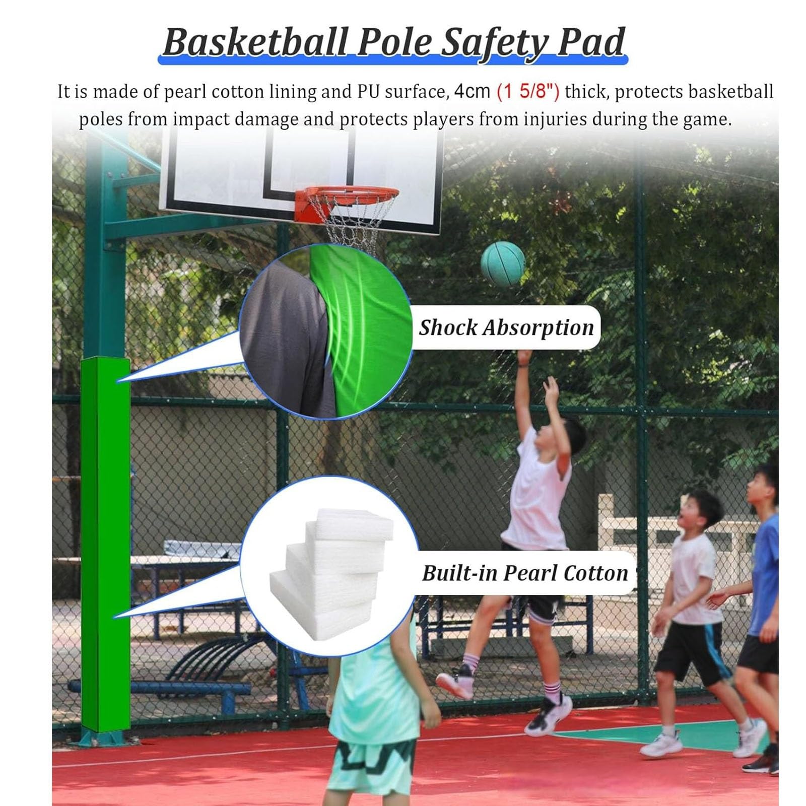 Cuscino di ricambio per canne da basket all'aperto, imbottito per patio, comodo supporto per gli appassionati di sport, ideale per giochi in giardino