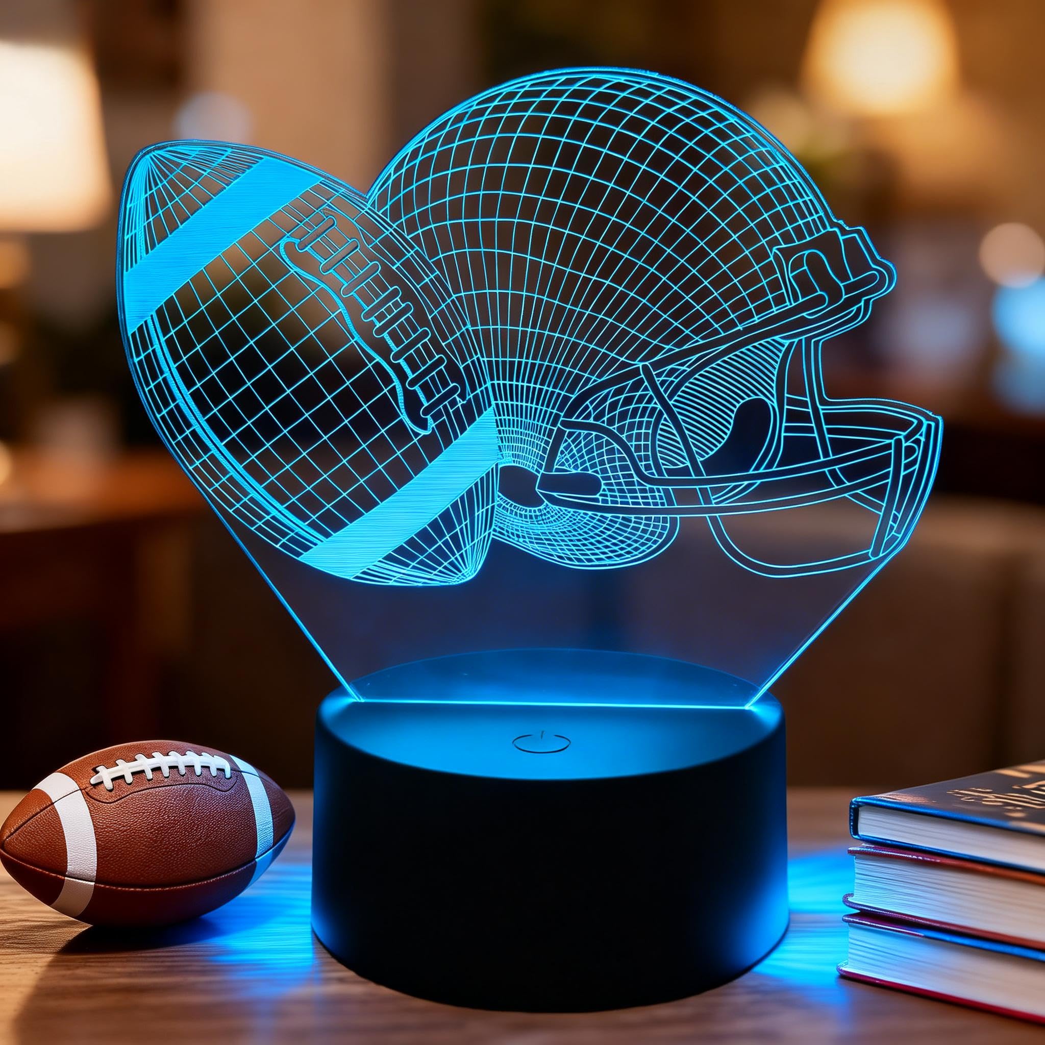 OraTrade Rugby Night Light,Rugby Gifts for Boys Teenagers, 3D Illusion Night Light with 7 Colour Change, Birthday Gift for Boys Children Sport Lovers