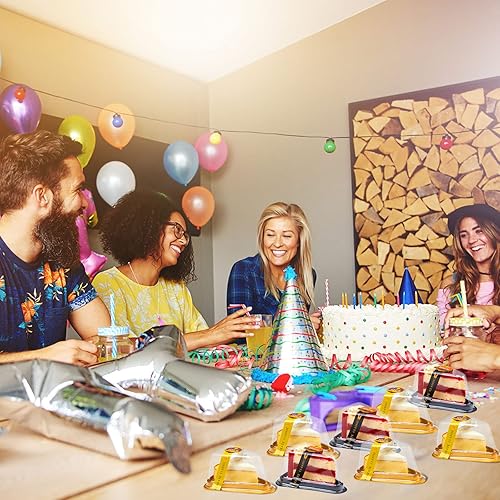 Miniatura 6 de Paquete de 200 recipientes para tartas de queso transparente, contenedor de plástico desechable, mini pastel con tapa, cajas individuales para