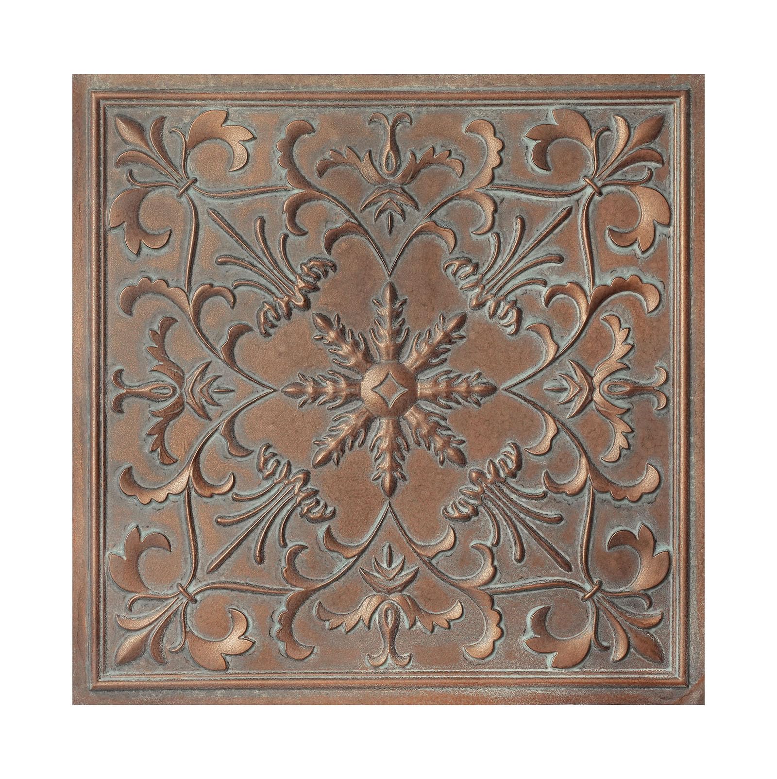 Distressed Tin Ceiling Tiles, Easy Drop-in Installation, (10-Pack,40 sq.ft) Wall Decor for Bar Cafe Club PL70 10Piece (Weather Copper)