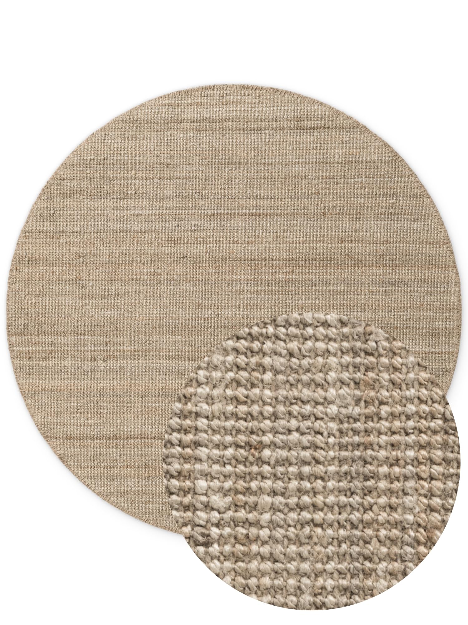 Hanse Home Jute Teppich Rund – Natur Wohnzimmerteppich aus 100% Jute - Handgewebt & Natürlich – Boho Naturfaser Juteteppich für Wohnzimmer – Bild 4