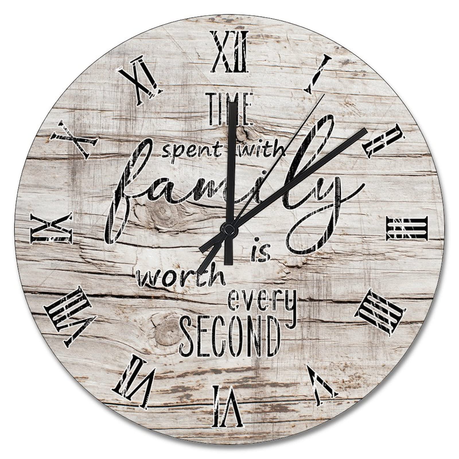 Horloge en bois vintage 38cm pour célébrer chaque instant en famille