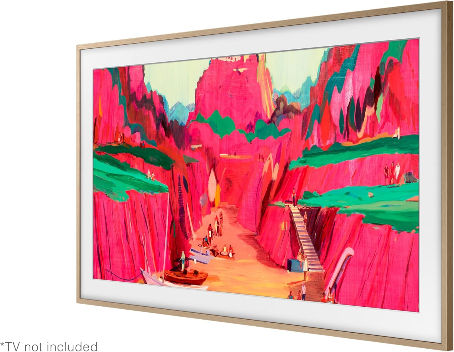 Samsung (2021) 65" The Frame Customizable Bezel - Modern Teak 3840 x 1600