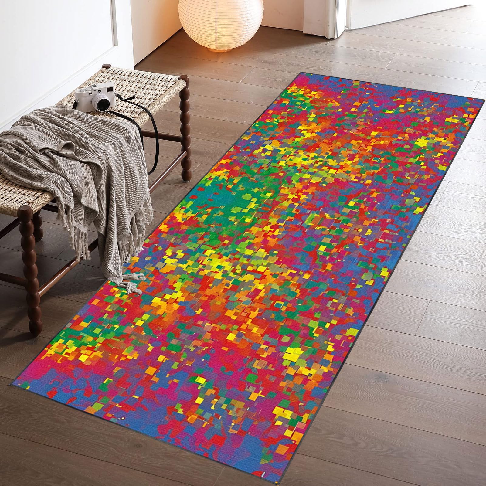 Tapis de Passage 110 x 250 cm Tapis de Couloir Tapis Cuisine Antidérapant Lavable Tapis de Porte d'intérieur et d'extérieur Tapis de Sol Paillasson Tapis de Cuisine Devant ​Evier Tapis Couloir Long