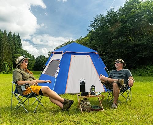 Miniatura 8 de Tienda de campaña para 4 personas, tienda de campaña con un solo toque, tienda de campaña emergente, domo familiar, impermeable, para mochileros,