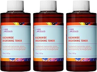Good Molecules Niacinamide Brightening Toner Pack 3 – 120 ml / 4 fl oz Each | Facial Toner with Niacinamide & Arbutin for Even-Looking Skin