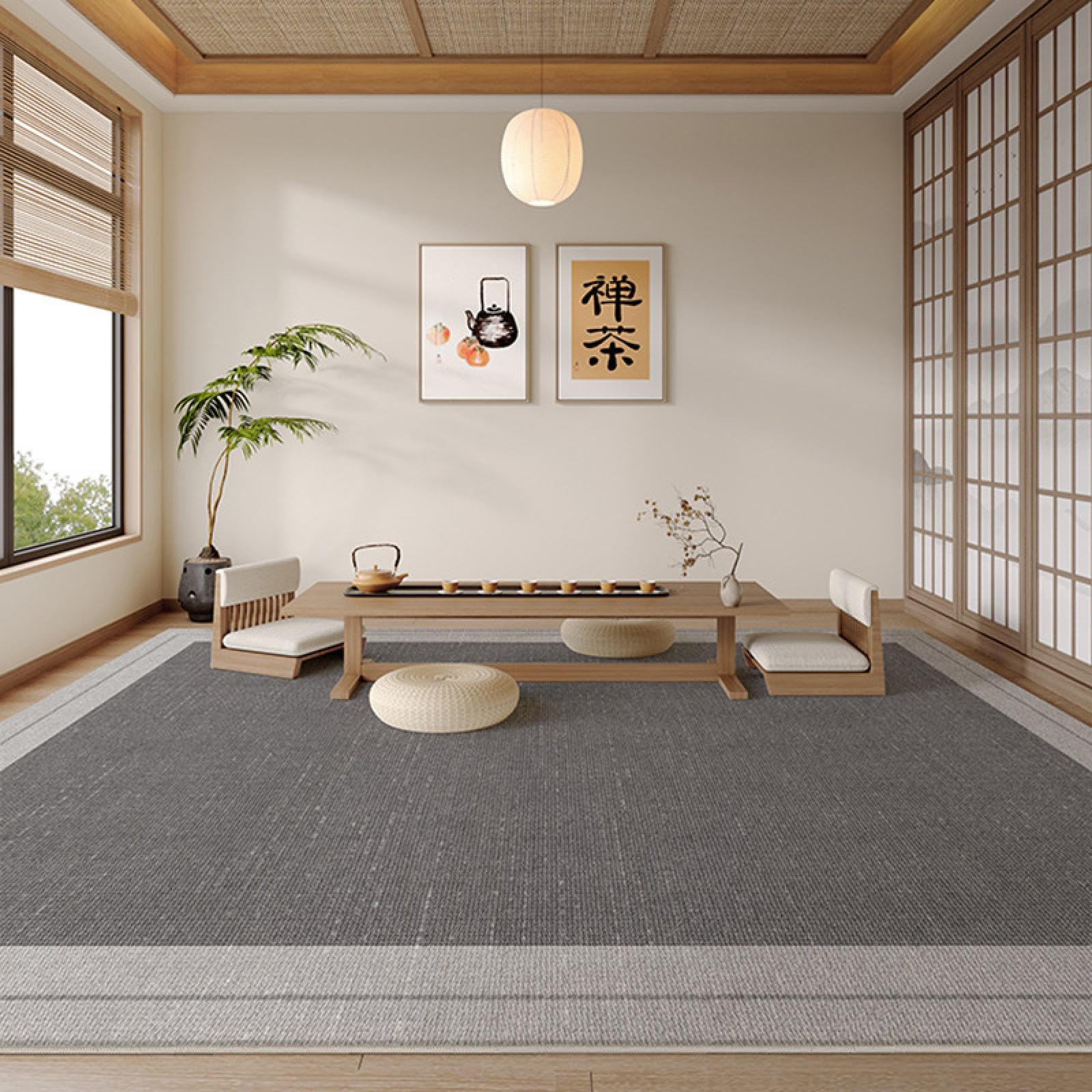 Tapis de salon de thé uni 160x200 cm, l'atout confort de votre bureau