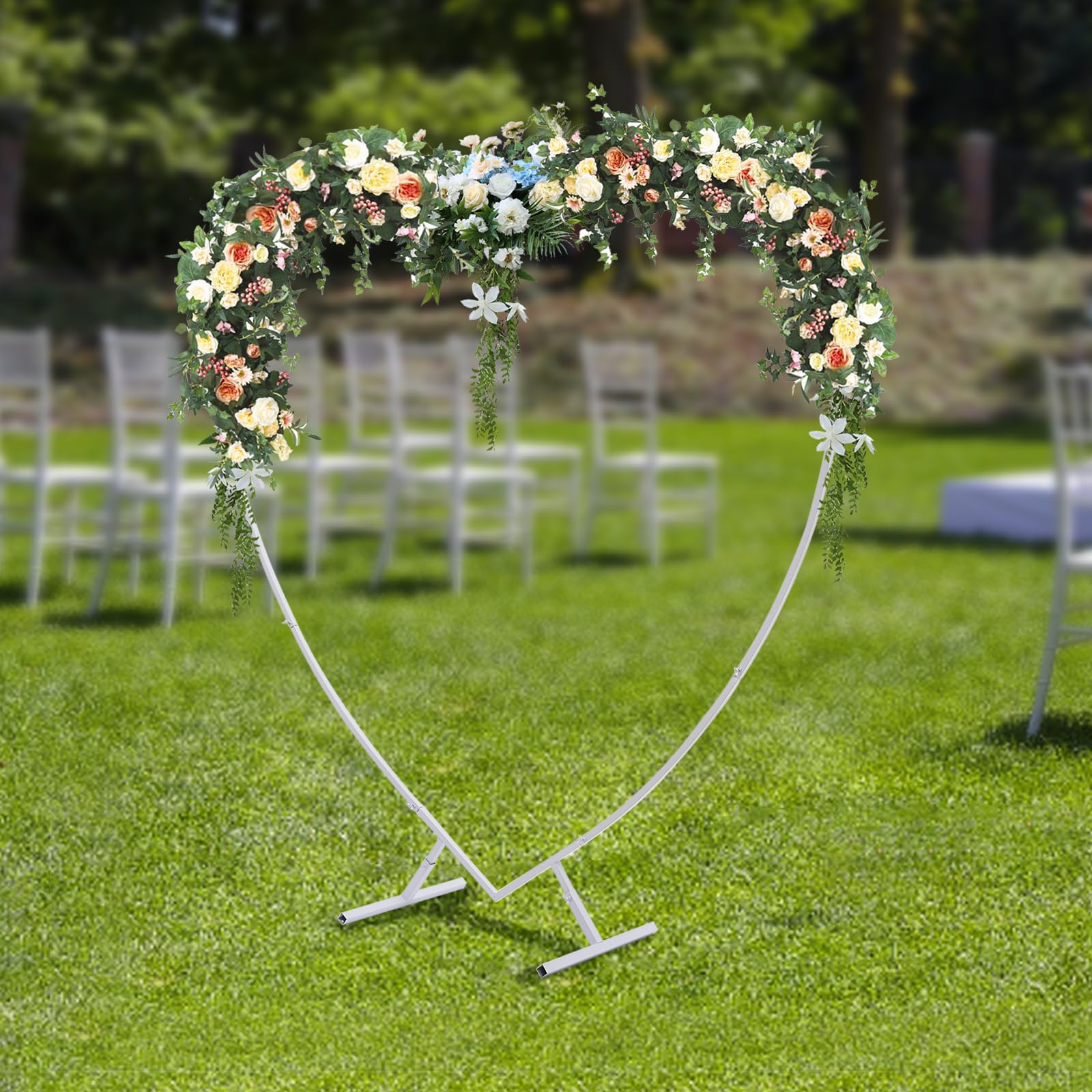 Herz Arch stehend mit Fuß,Weiß Metall Arch Kit, Hochzeit Herz Bogen Stehen,Geeignet Fotografie,Bankette,Geschäftseröffnungen,Verschiedene usw Feiertage.