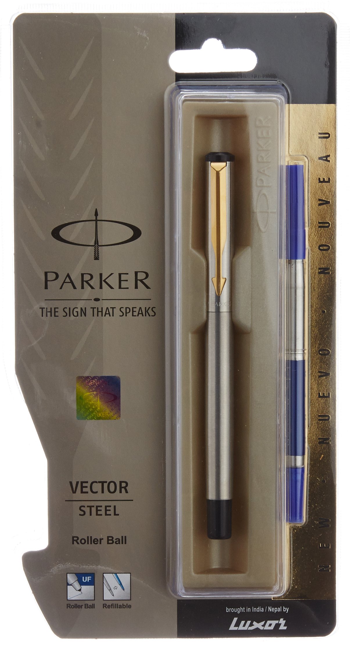 Amazon | Parker Vector Steel GTローラーボールペン ゴールドトリム