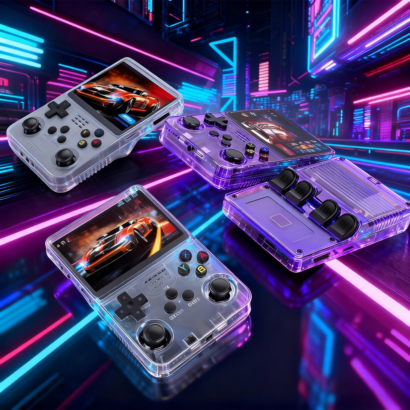 R36S Retro Handheld Spielkonsole，128 G über 40.000 Spiele，Retro Konsole 3,5-Zoll-IPS-Bildschirm，Linux-System，Tragbare Mini-Arcade， unterstützt mehrere Emulatoren (R36s-Grau)