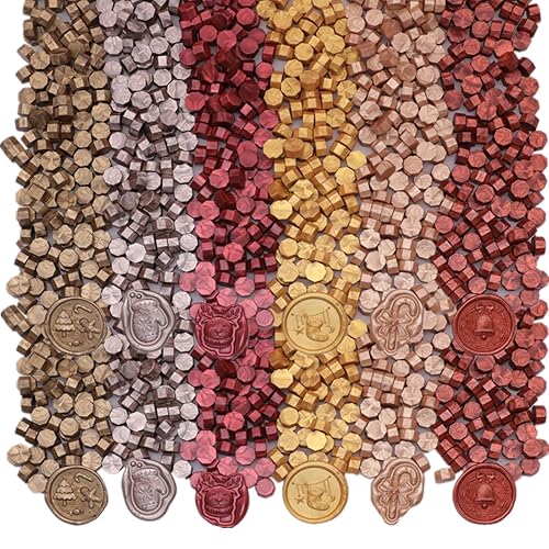 Miniatura 9 de 600 cuentas de sello de cera dorada, cuentas de cera de sellado rojo metálico para sello de cera, juego de cuentas de sello de cera de oro antiguo