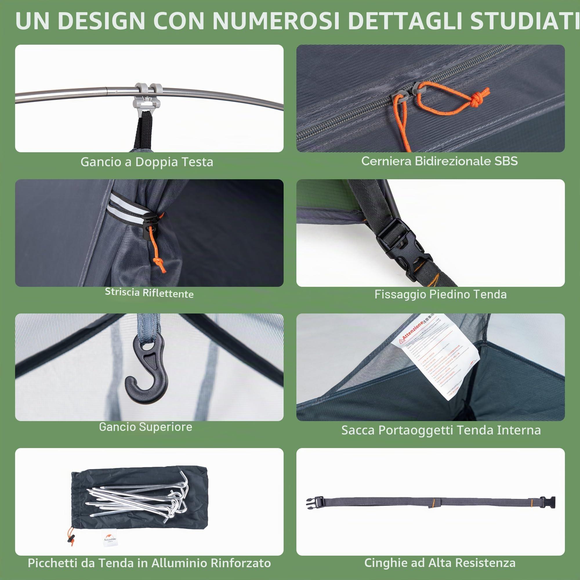 Naturehike Hillock - Tent da 2 persone con vestiboli