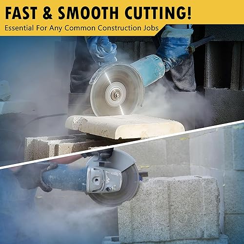 Miniatura 6 de Hoja de sierra de diamante turbo de 7 pulgadas para hormigón, ladrillo, bloque y mampostería, altura de segmento de 0.394 in, profundidad de corte