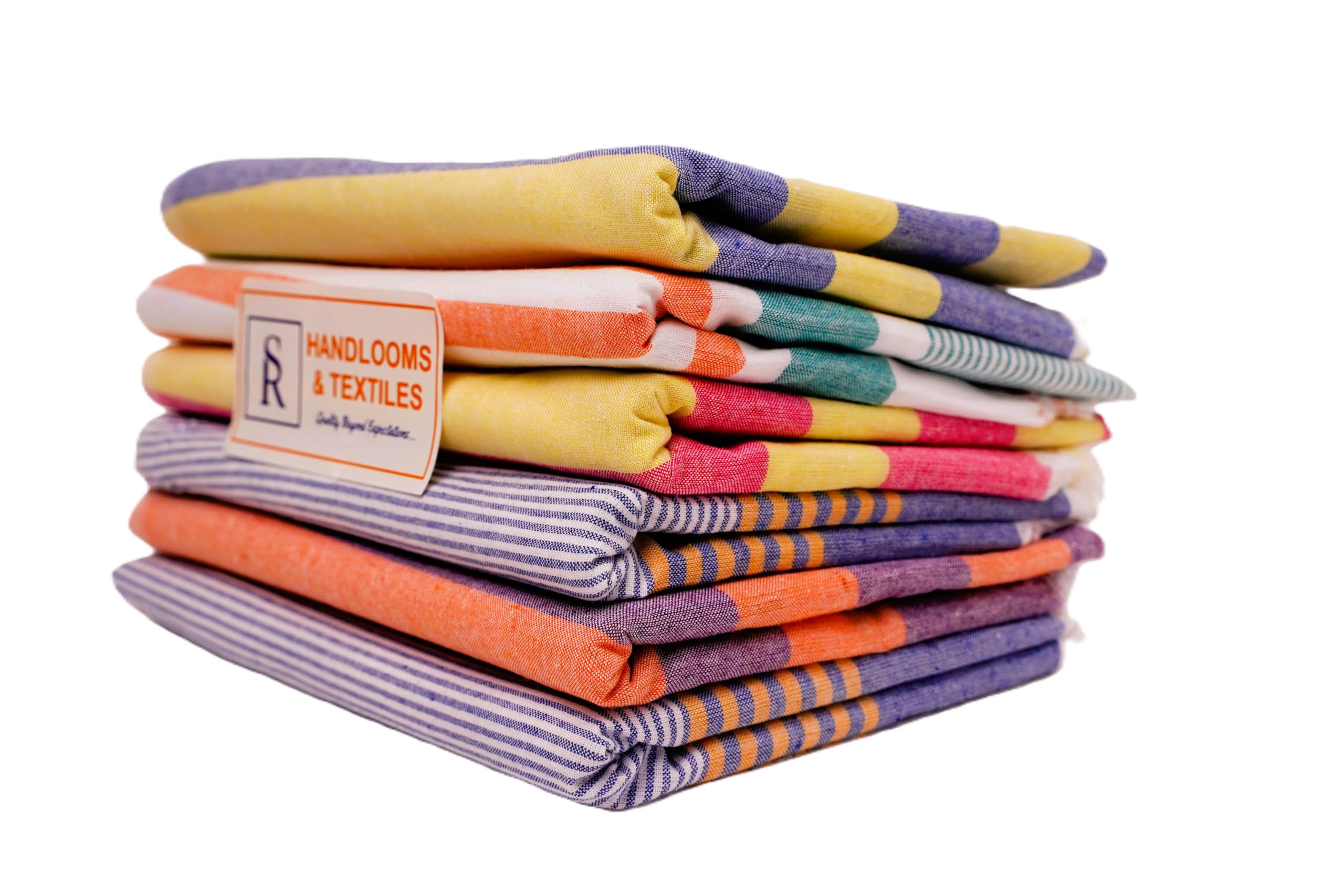 SR Handlooms and Textiles Towels 100% Pure Cotton (Pack of 2) with 1 Year Guarantee Extra Large Size 36/72Inch(90/180Cm) 3/6Feet 250 GSM Heavy Quality (Multi Color) Mmn:33 (2)