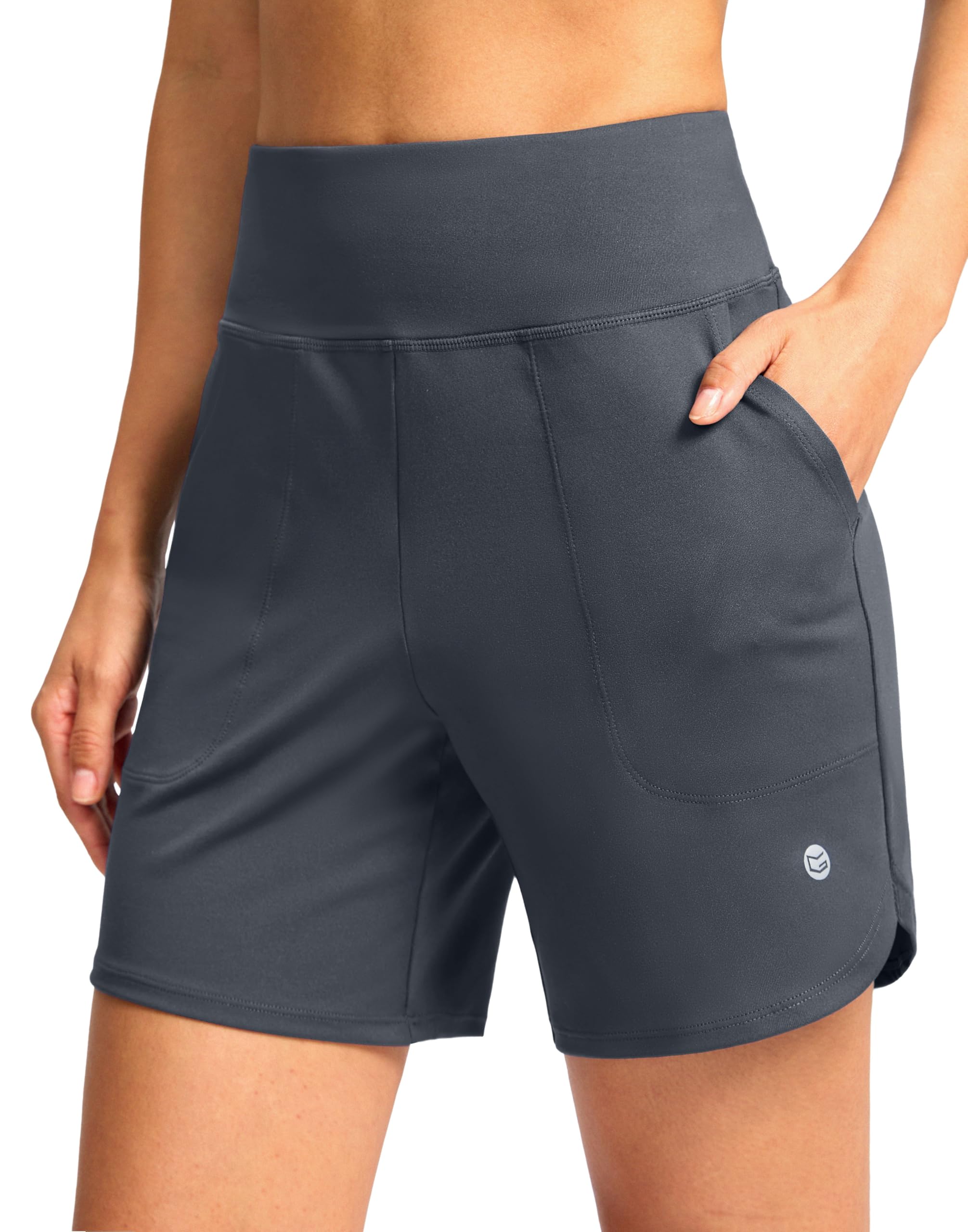G Gradual Women's Athletic Shorts 6" High Waisted Casual Shorts for Women