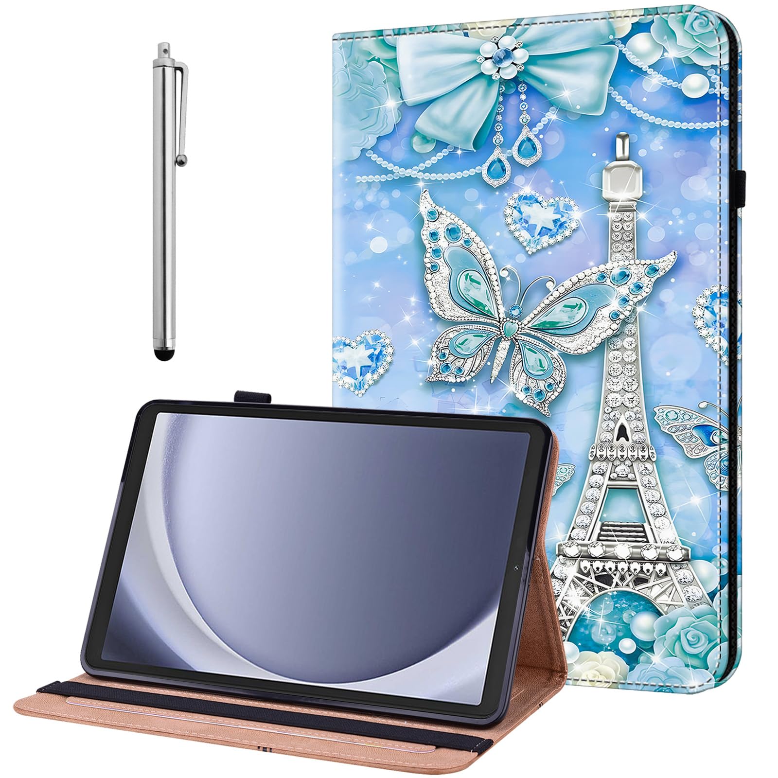 Case for Samsung Galaxy Tab S11 Ultra 2025 14.6 Zoll /S10 Ultra Shockproof Protective Case with Adjustable Stand Card Slot Pen Holder Cover, Butterfly Drill Tower