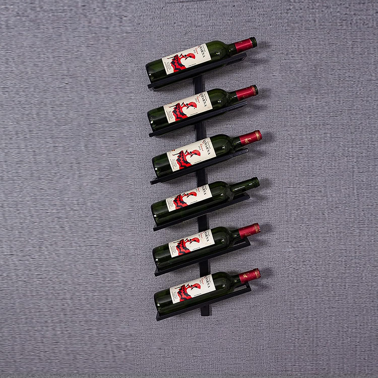 Wall-Mounted Wine Rack | 2/4/6/8/10/12 Bottles | Metal Wine Rack | Elegant Kitchen, Restaurant, Bar or Wine Cellar Storage Room (Bronze/Black/Gold)