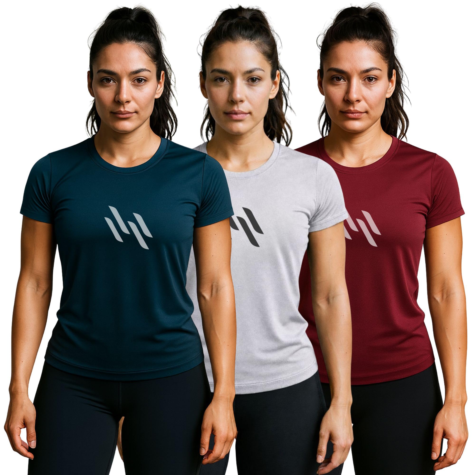 3Colors Women’s Sports T-Shirt | Quick-Dry Gym & Running Top | Stretchable Activewear for Workouts, Yoga & Training Wave LINE-image-8