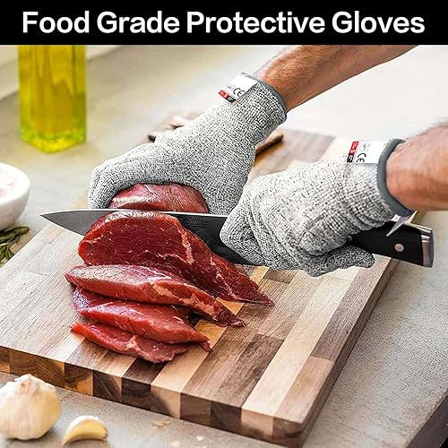 Miniatura 4 de Guantes resistentes a cortes, guantes de seguridad de grado alimenticio, guantes de cocina anti cortes para cortes, guantes de trabajo de corte a