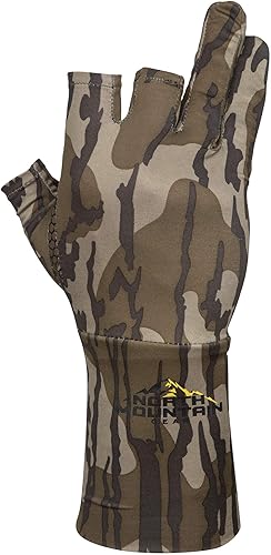 Miniatura 8 de North Mountain Gear Guantes de caza de camuflaje para hombre, sin dedos, forro de guante ligero
