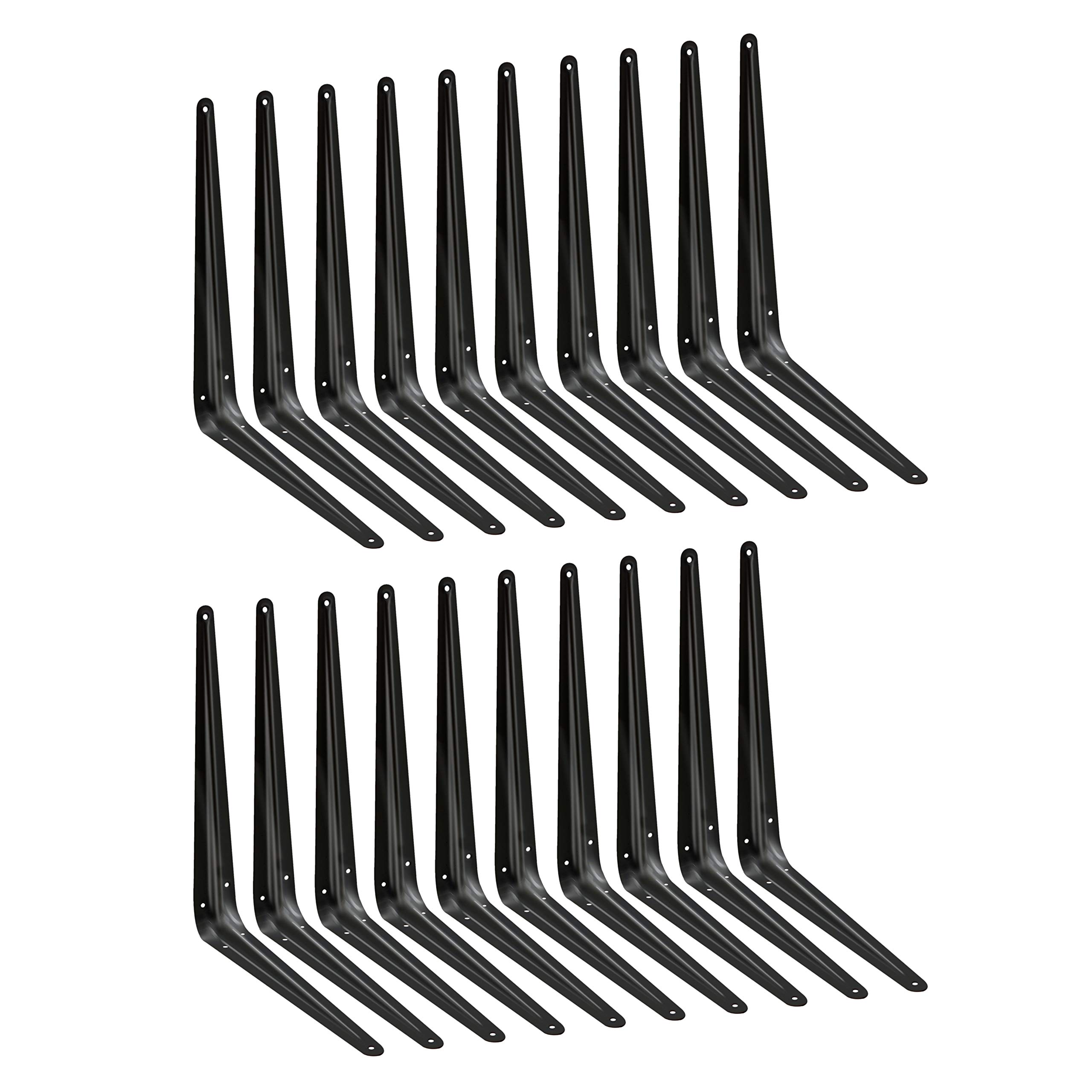 EAI 300x250mm / 12x10" Original London Pattern Shelf Bracket Black Pack of 20
