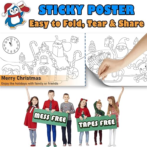 Miniatura 29 de Rollo de papel de dibujo para colorear adhesivo sin ensuciar, divertida actividad terapéutica relajante para niños pequeños, niños y adultos