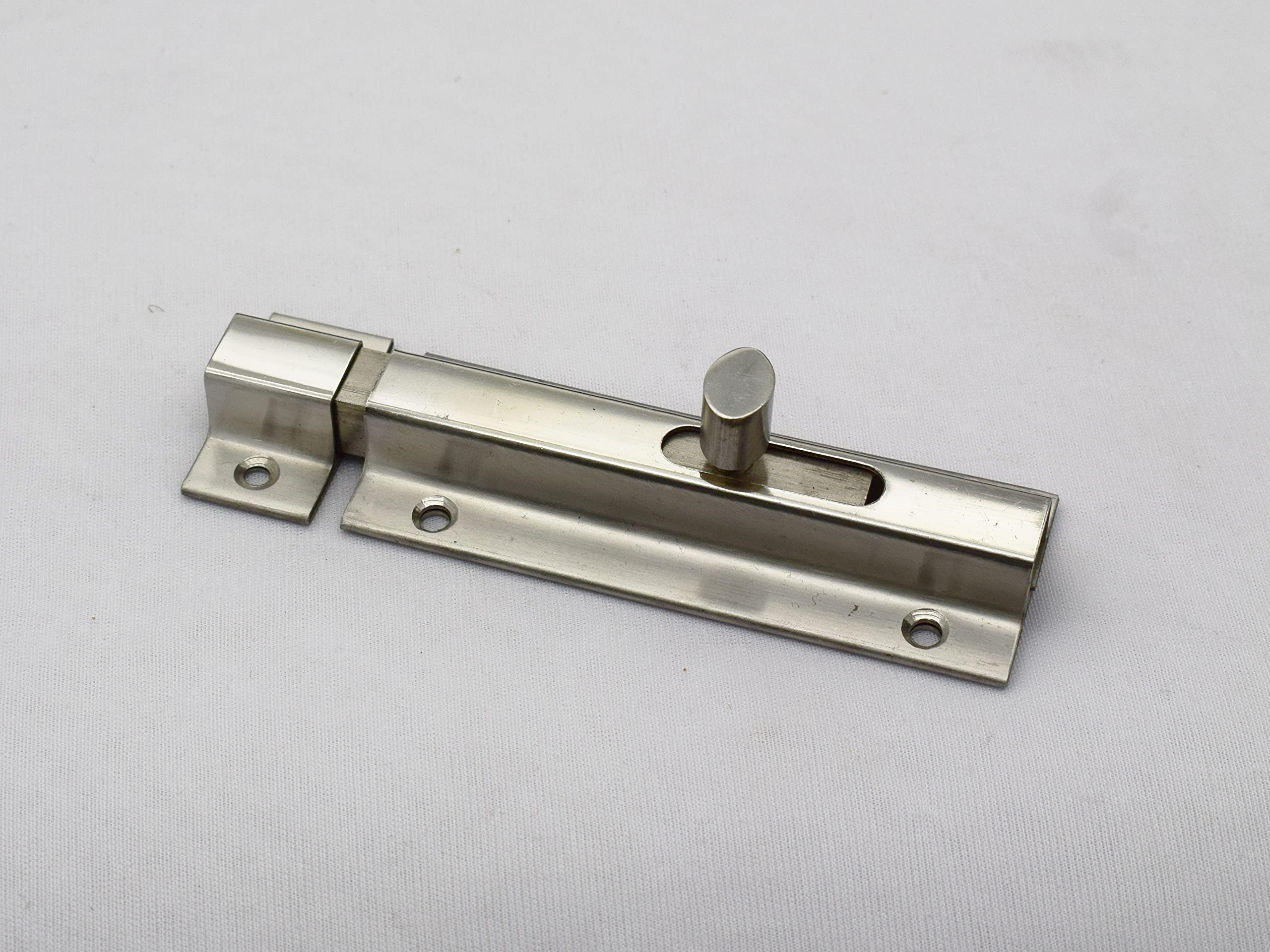 RAB Baby Latch Stainless Steel Sliding Lock for Door Windows (Code:- GLNC Baby Latch Oval KNOB 12MM CHORAS, Size:- 4")-image-31
