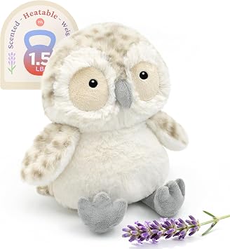 IKASA Microwavable Stuffed Animal Owl Plush,Heating Weighted 1.5 lbs