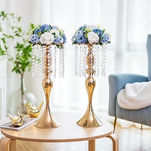 Miniatura 4 de Bolas de flores para centros de mesa, 6 unidades, bolas de rosas artificiales, bola de flores falsas azul polvoriento, bolas de beso, rosas de seda,