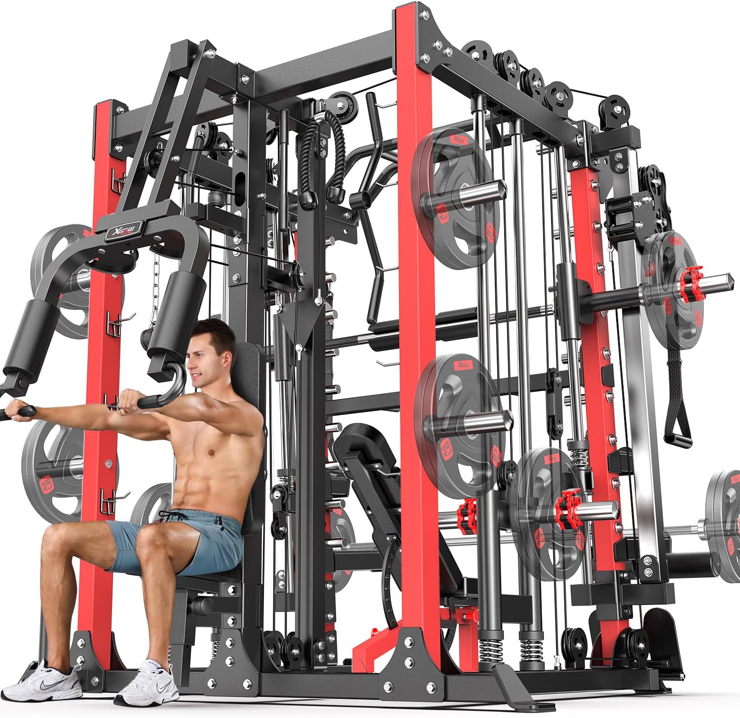 - Multi-Purpose Squat Rack,Smith Machine Weight Rack Set with Cable Crossover System, Home Gym Power Racks, Power Racks and Packages