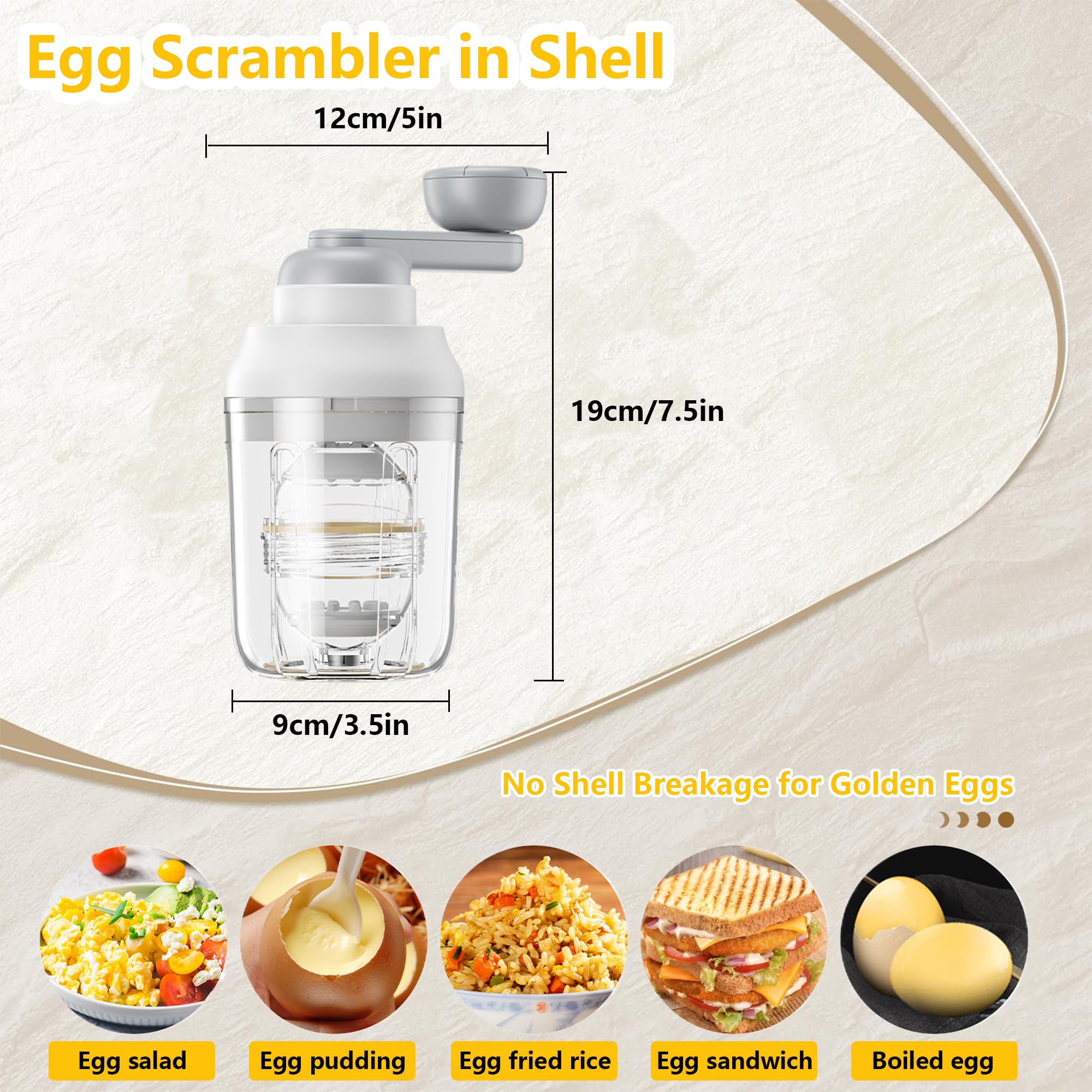 Fruusv Golden Egg Maker Spinner - Machine à Œufs Brouillés Dans La Coquille Portable - Toupie à Œufs Durs Dorés Avec Tampon Antidérapant