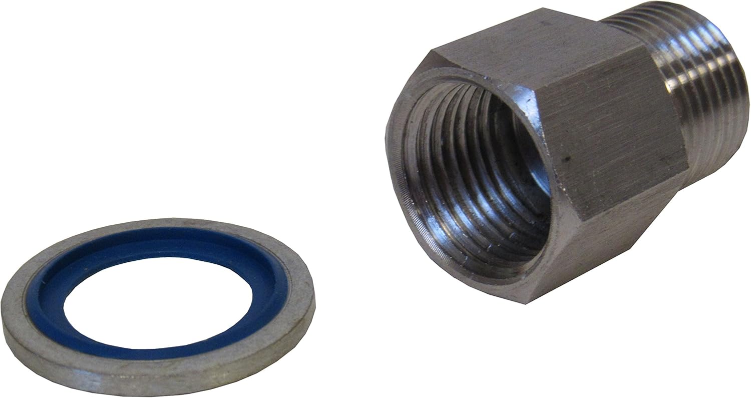 Stainless Steel Adapter 1/4 Inch NPT Female to 1/4 Inch BSPP Male with Sealing Washer, 304 SS, High-Pressure Conversion Fitting for Air and Water Systems, 3700 PSI Max Pressure