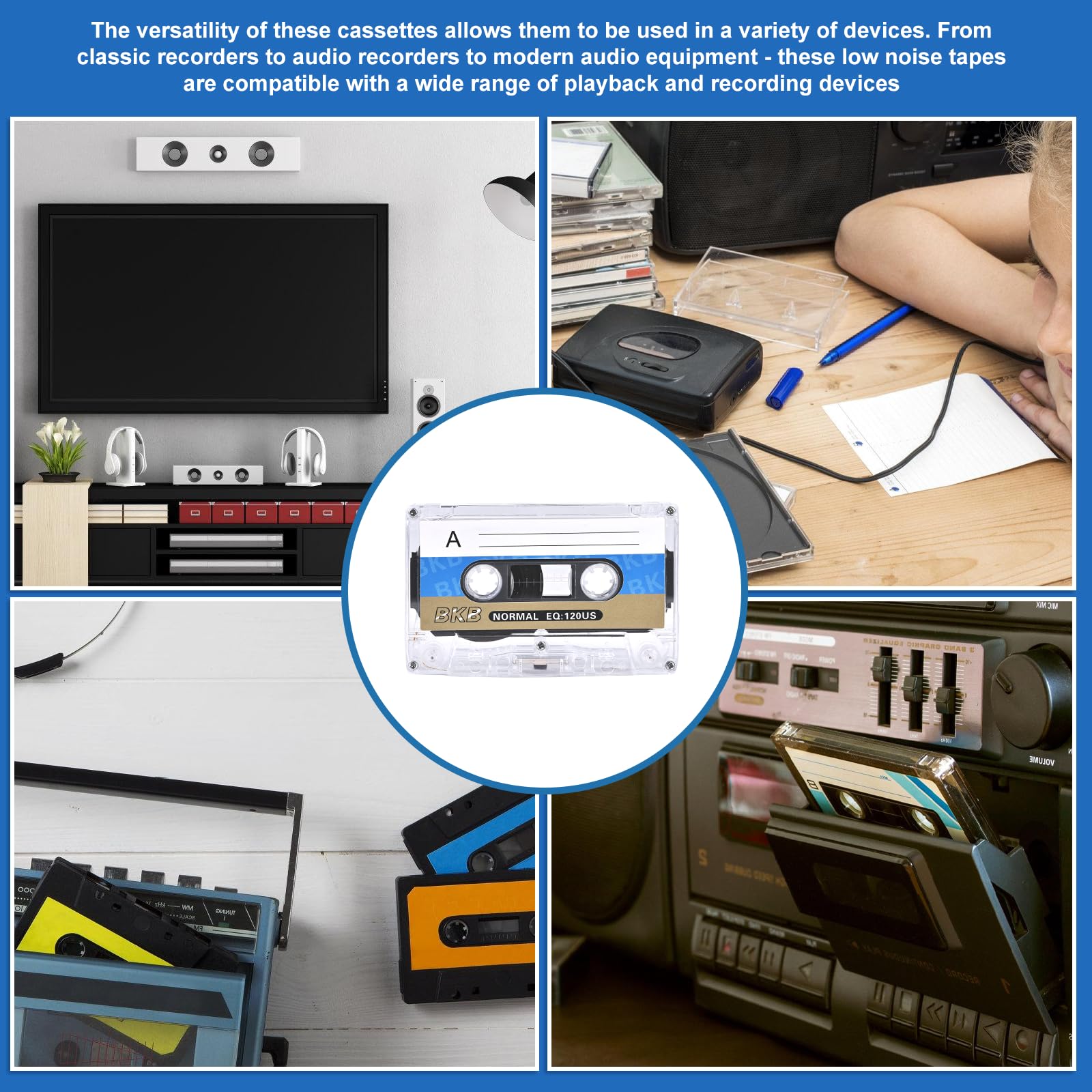 Bandes vierges pour microcassettes: 10 pièces Audio Cassette Tapes, 60 minutes d'enregistrement, parfait pour les conférences et les séminaires - Enregistrement audio de haute qualité avec